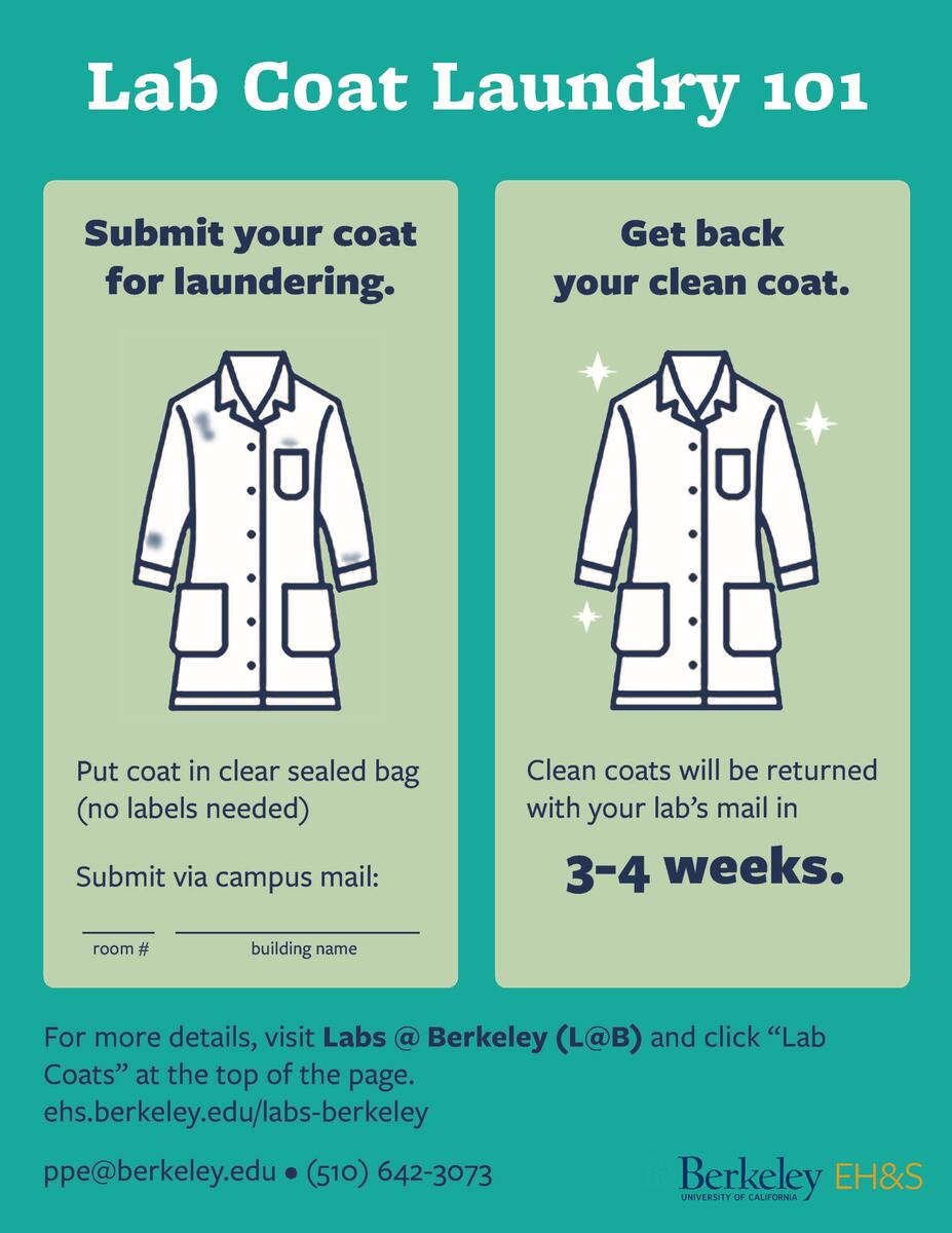 submit your coat for laundering in a sealed clear bag, submit via campus mail, get back your coat clean