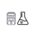 illustration of a radiation detector next to a beaker