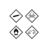 illustration of four hazardous warning labels