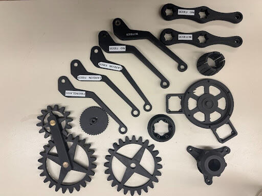 black materials, gears and wheels