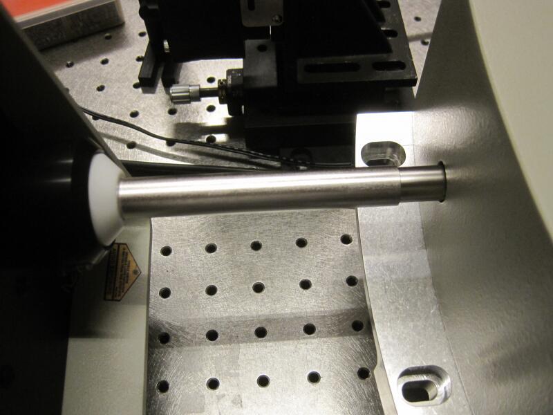 Beam tube in place between DPSS laser (pump laser) and Ti-Sapphire oscillator (normal position)