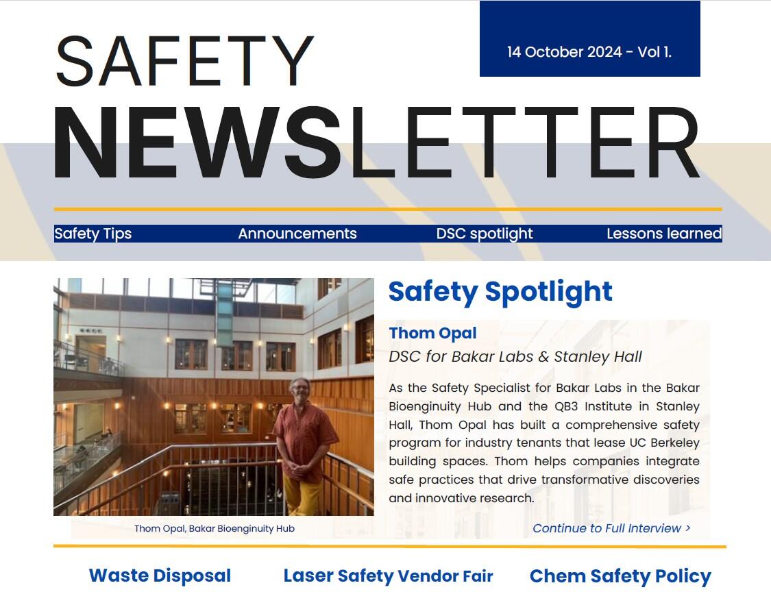 Preview of Safety Newsletter, Vol.1