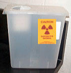 Radioactive Sharps container