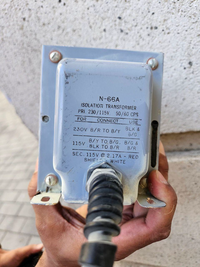 Photo of N-66A Isolation Transformer  before the incident.