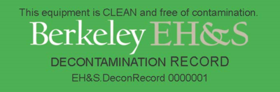 EHS Decontamination Record